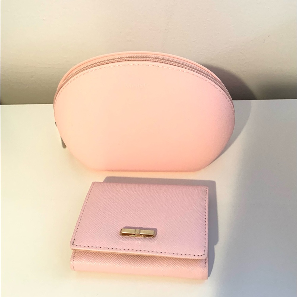 Bundle: Pink Wallet & Make Up/ Accessory Pouch Combo